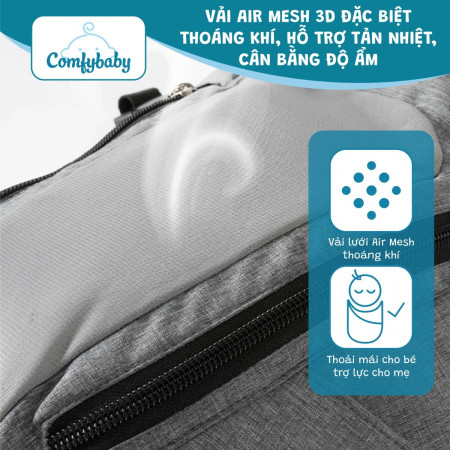 Địu em bé cao cấp 3in1 Air Mesh Comfybaby YN-602 - Siêu trợ lực, thoáng khí
