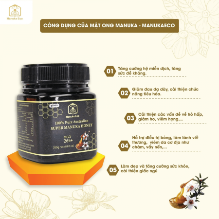 Mật Ong Manuka Eco MGO 265+ Chính Hãng Từ Australia - 250g