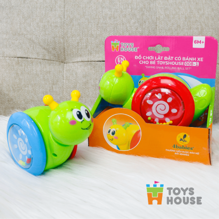 Đồ chơi lật đật có bánh xe cho bé Toyshouse 008-1 hình ốc sên ngộ nghĩnh