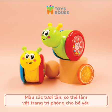 Đồ chơi lật đật gật gù có bánh xe cho bé Toyshouse 008-2 chú vịt vàng dễ thương 