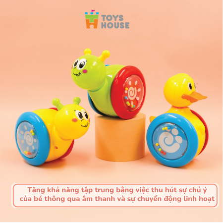 Đồ chơi lật đật có bánh xe cho bé Toyshouse 008-1 hình ốc sên ngộ nghĩnh