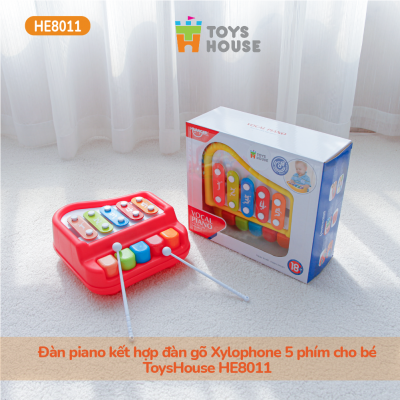Đàn piano kết hợp đàn gõ Xylophone 5 phím cho bé ToysHouse HE8011