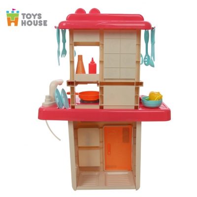 Bộ đồ chơi nhà bếp cho bé nấu nướng Toyshouse màu hồng.