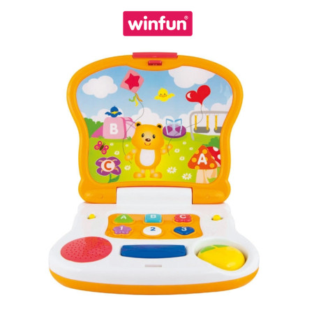 Đồ chơi tiền giáo dục cho bé - Laptop chú gấu nhỏ dễ thương, vừa chơi vừa học Winfun 8079-01