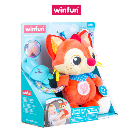 Đồ chơi treo nôi cảm ứng phát nhạc - bạn cáo dễ thương Winfun 720021-01